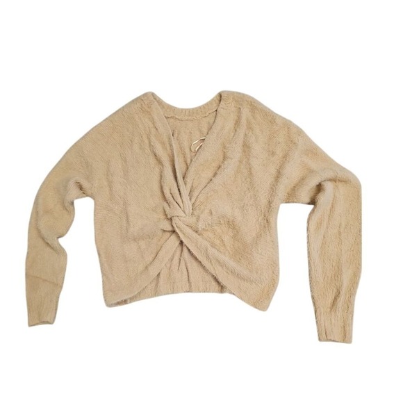 Hollister‎ Cozy Twist-Front Cropped Sweater in Beige Women's XS - Picture 5 of 10